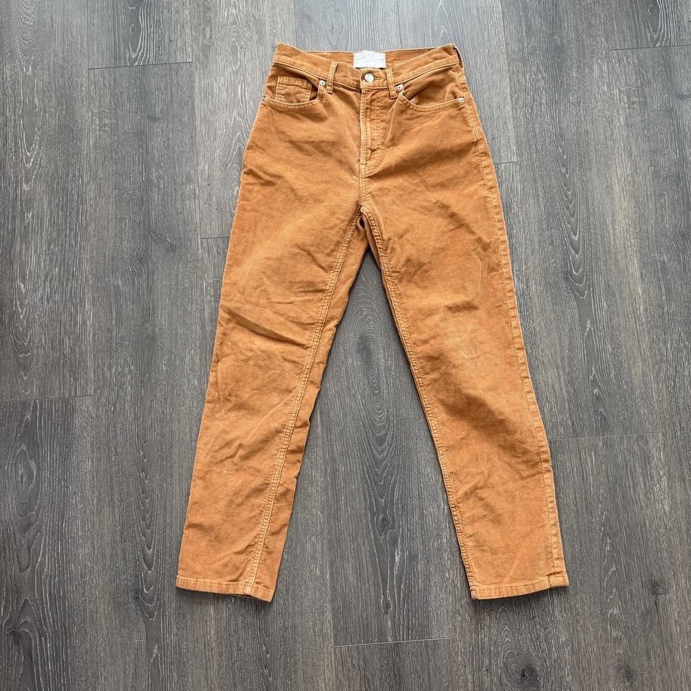 Everlane Baby Corduroy Cheeky Straight Leg Pants Womens 26 Regular Rust Academia
